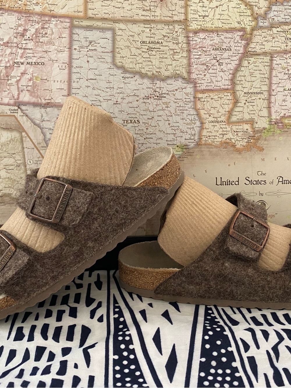Pre-owned Birkenstock Arizona Wool-Felt Sandal Sz 39/8 Women’s Narrow Fit